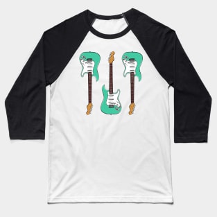 Triple Foam Green Stratocaster Baseball T-Shirt